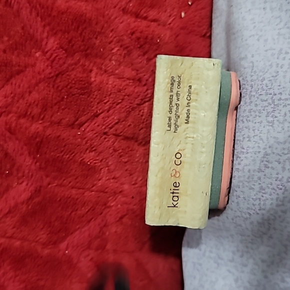 Phrase Thank You Footprints Wooden Rubber Stamp - Picture 4 of 4